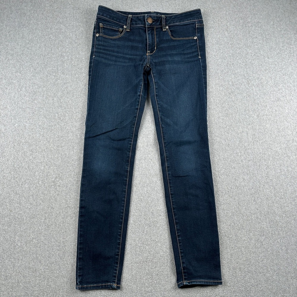 American Eagle Jeans Womens 6 Skinny Dark Wash Super Stretch Short Denim